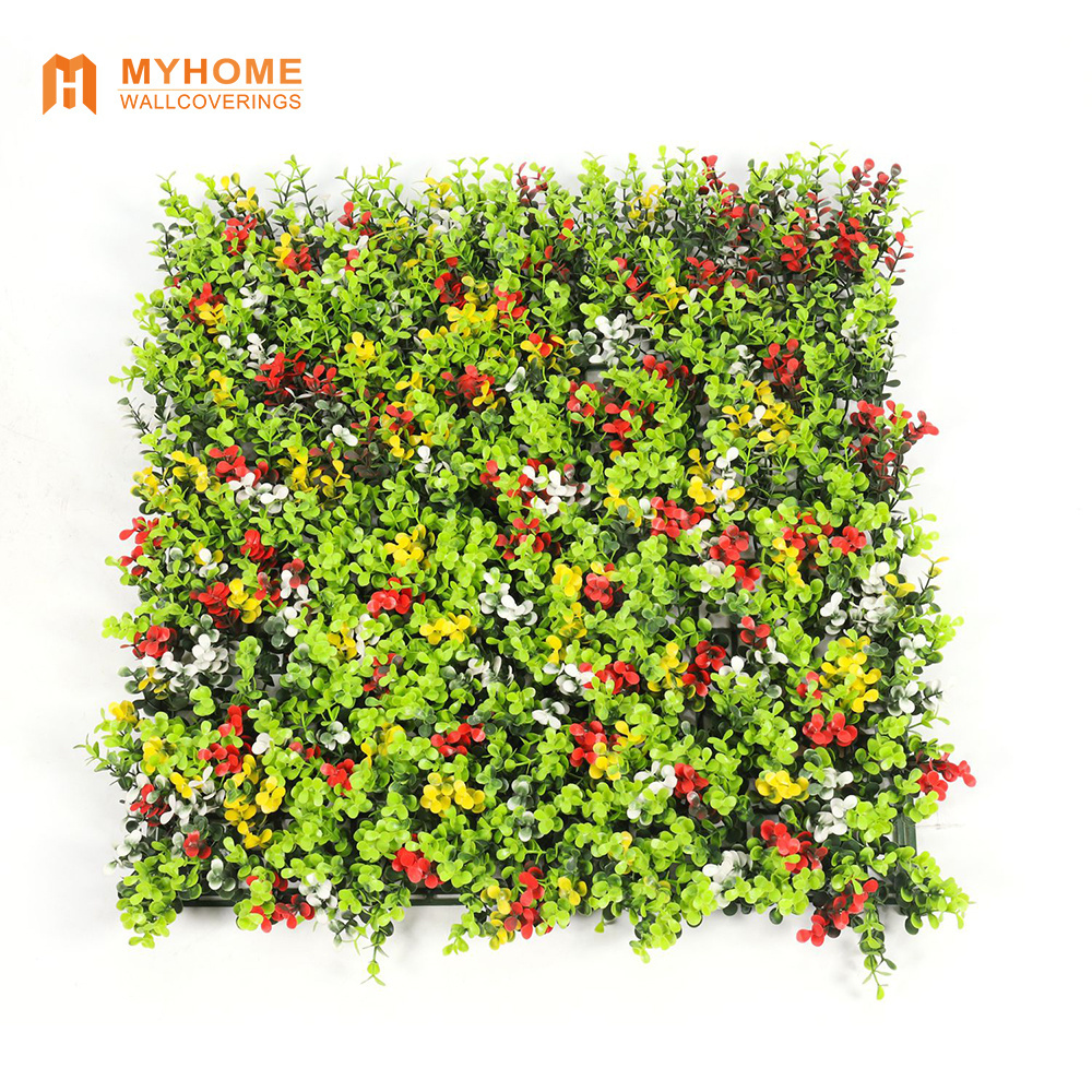 50*50cm Artificial Flowers Boxwood Grass Garden Backyard Fence Greenery Wall Decor Backdrop Panels Topiary Hedge Plant