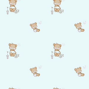 M-1571 Little bear wallpaper for kids bed room printable wallpaper material