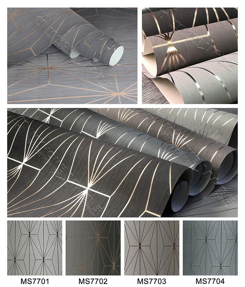 Best Quality Popular New Modern Design Wall Paper Metallic PVC Wallpaper