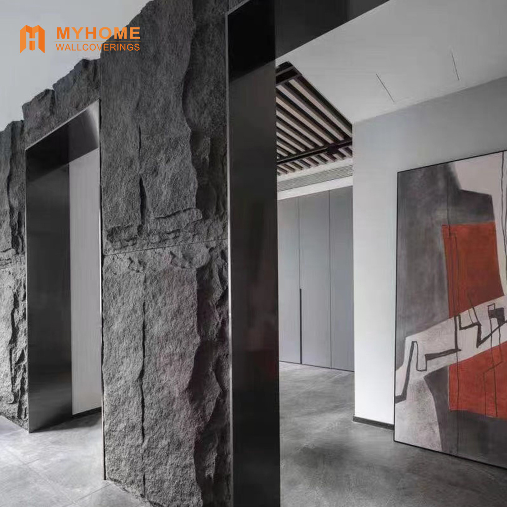 New arrival stone column wraps decorative artificial 3d pu faux pu rock veneer stone wall panels