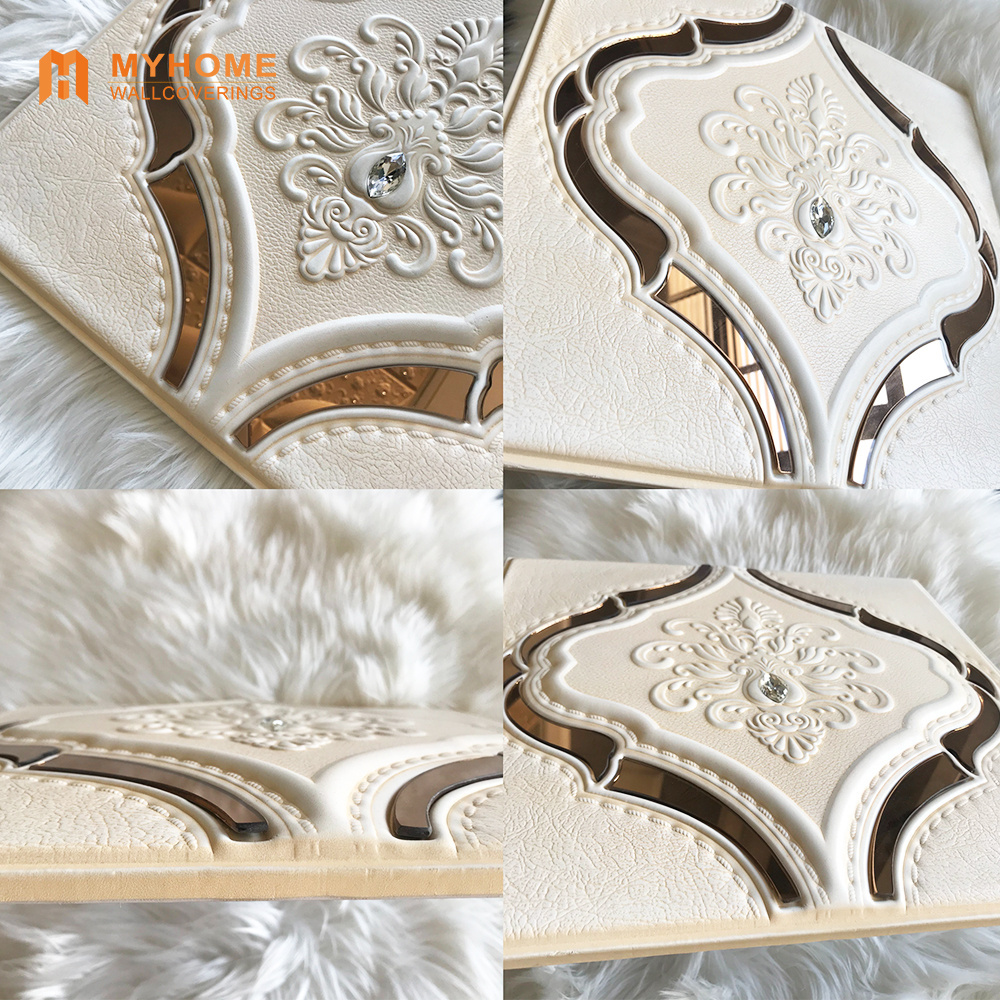 Interior Decorative Fire Resistant 3D Wall Panel Leather Wall Panels 3D Board