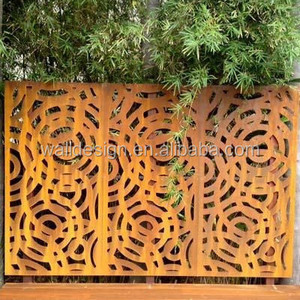 Natural rust iron privacy screen