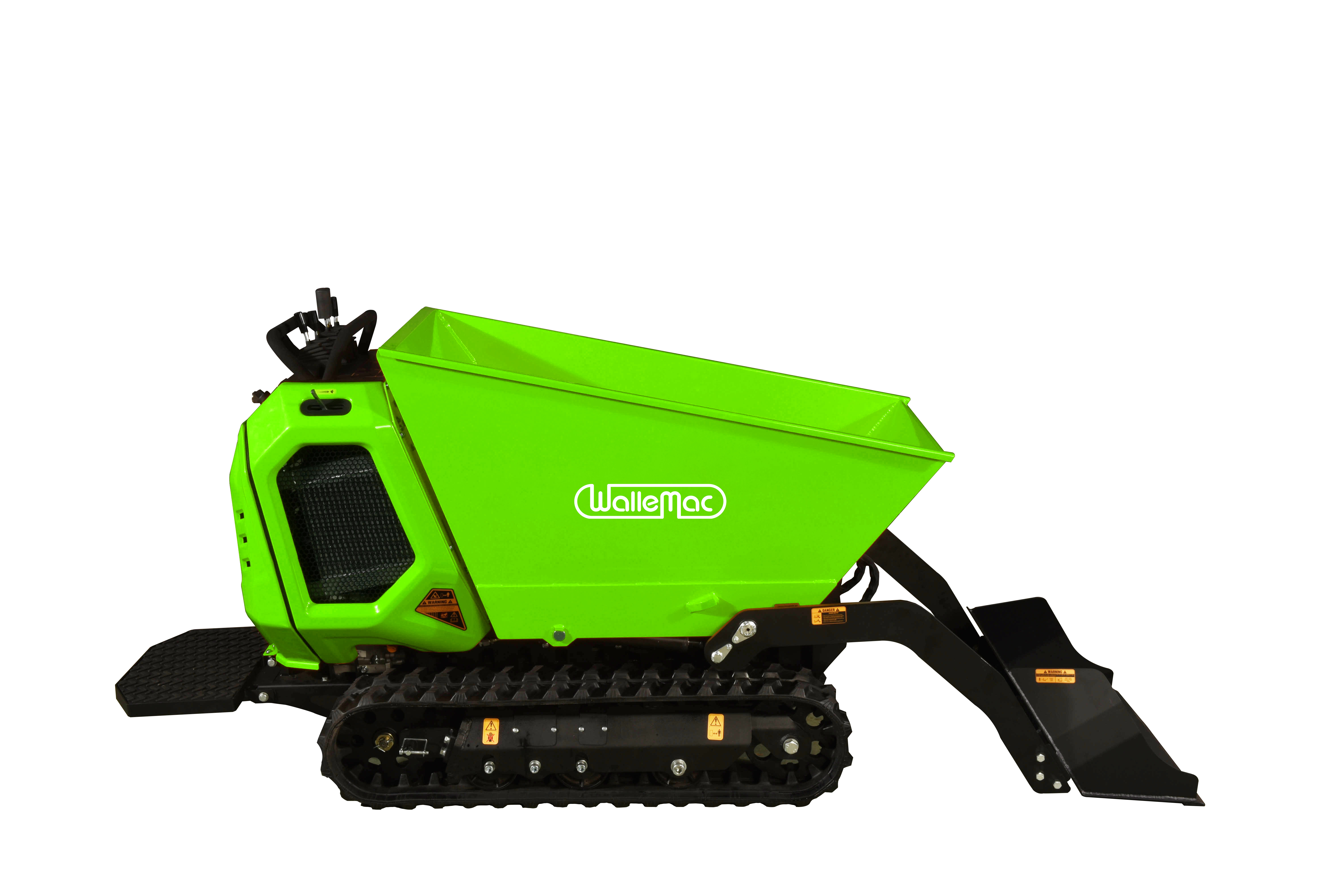 Wallemac 0.8 T Heavy duty constructionMini crawler transporter power wheelbarrow for gardening landscaping mini dumper for sale