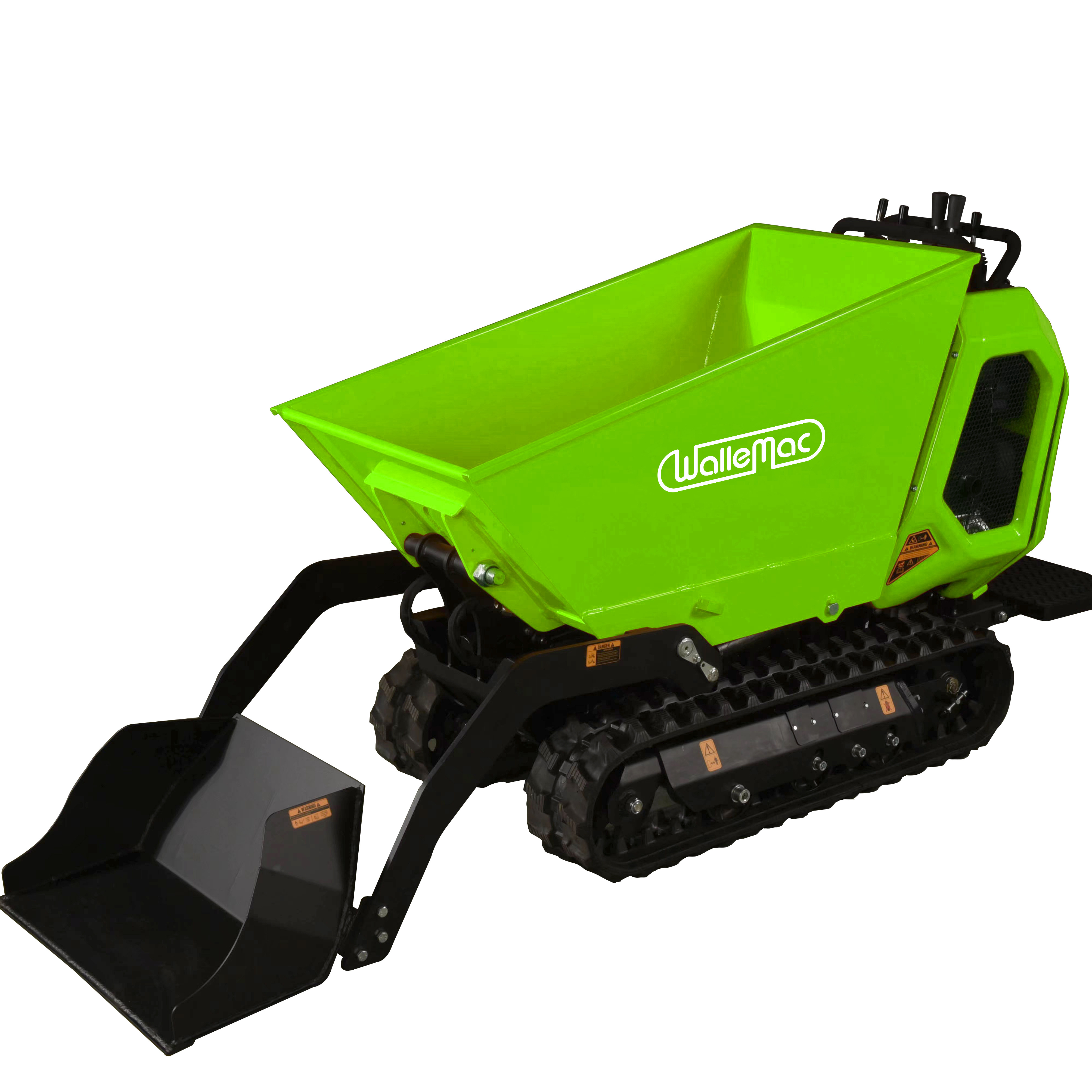 Wallemac 0.8 T Heavy duty constructionMini crawler transporter power wheelbarrow for gardening landscaping mini dumper for sale