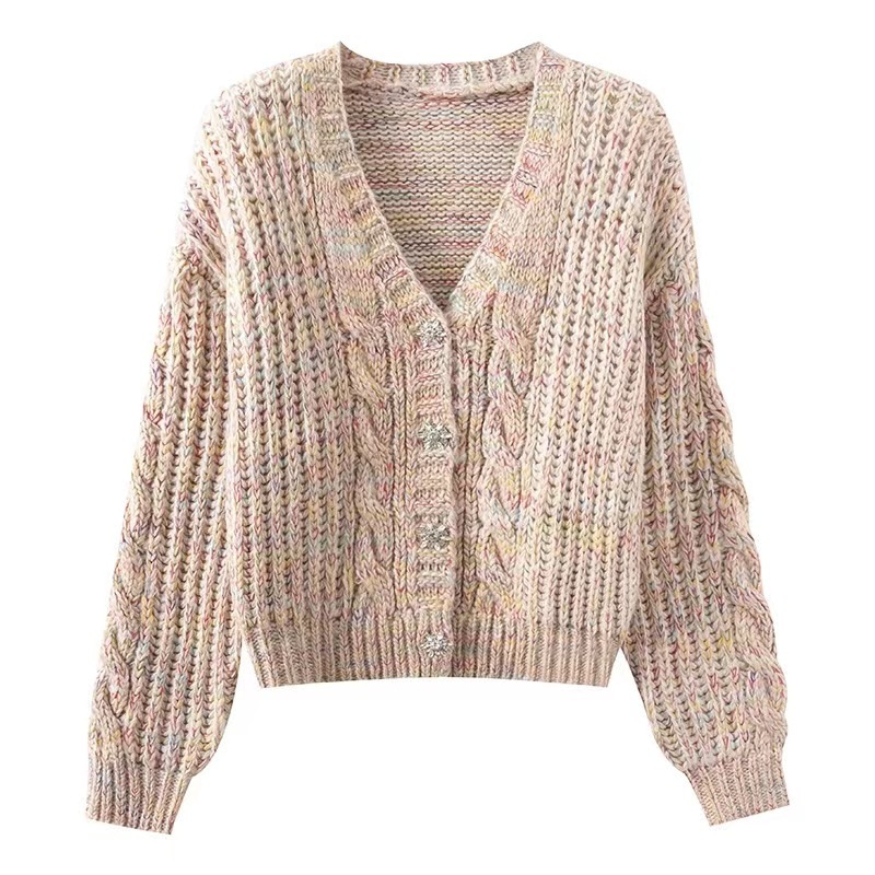 High Quality New Products  Open Front Women Petite Rainbow Knitted Cardigan Sweater