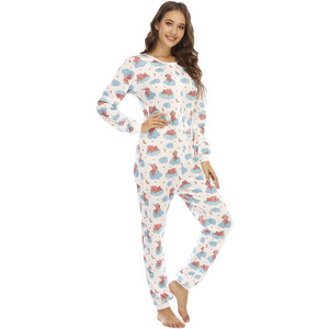 100% Polyester New Design Elegant Pajamas Custom Print Adult Onesie For Woman