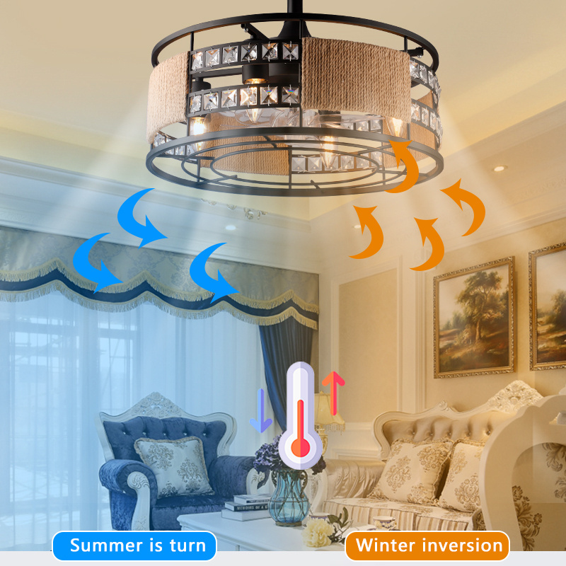 2023 Hottest Children's Room Ceiling Fan Light Quiet Sleep 6 Frequency Conversion Remote Control LED Ceiling Fan with Light