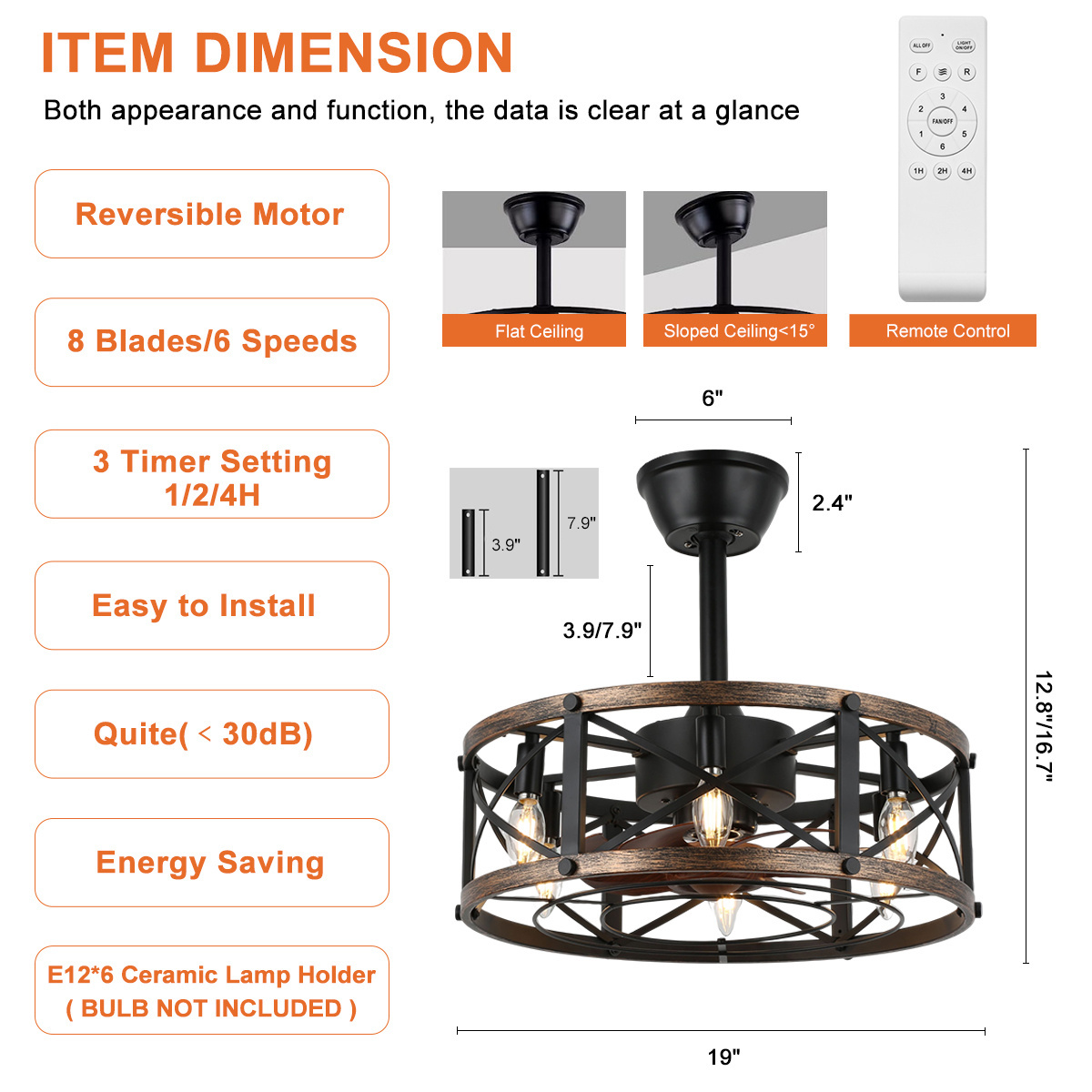 New Design Remote Control Ceiling Fan with Light Bedroom Modern Quiet Bladeless Led Ceiling Fan