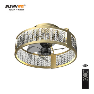 SLYNN Golden Led Ceiling Fan with Lamp Living Room Bedroom Decorative Modern Luxury Ceiling Fans Light