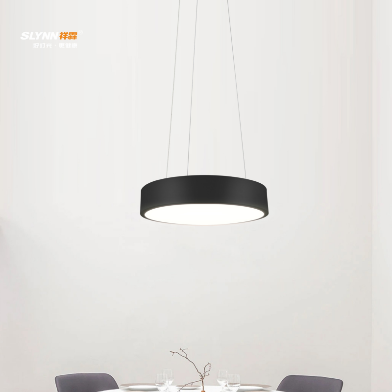 SLYNN Modern Hanging Lights Round Led Ring Lighting Pendant Hanging Lamp Acrylic Ceiling Chandelier