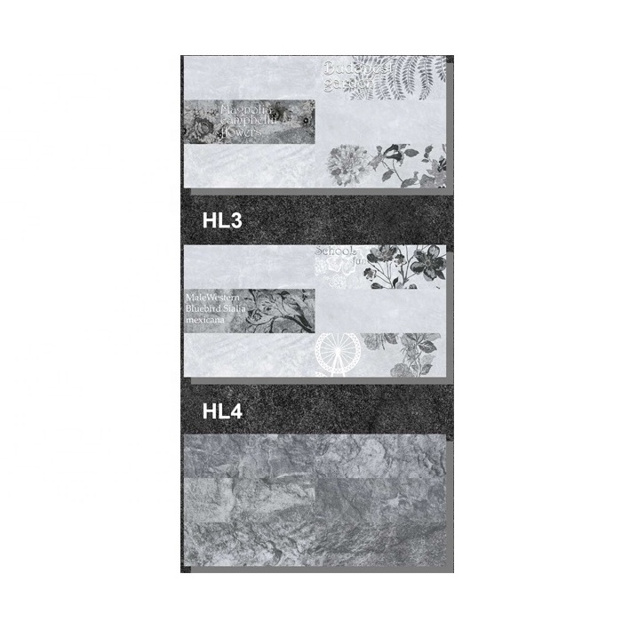 New design Cafe Style White base black text Message printed 300X600 mm Digital Ceramic Wall Tiles for interior wall decoration