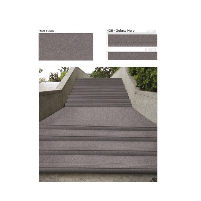 Stair step Risers Floor porcelain tiles glossy matte jet black groove plated gold silver Interior outdoor for hotel house villa