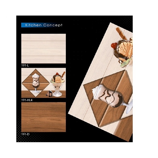 Fancy Designer Wood plank Look Hot Selling Customized Anti-slip Delicate 3d Kitchen Wall Ceramic Tiles