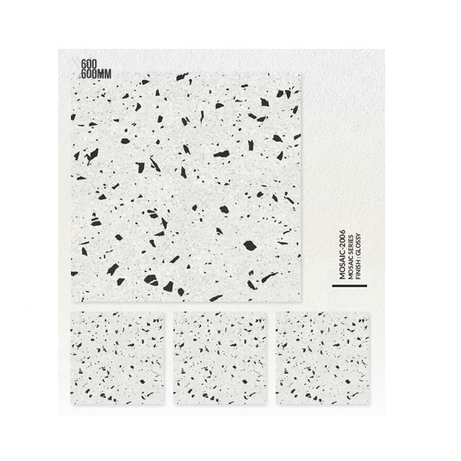 Cheap price cement terrazzo stone concrete tile porcelain floor mosaic tiles 600X600 mm