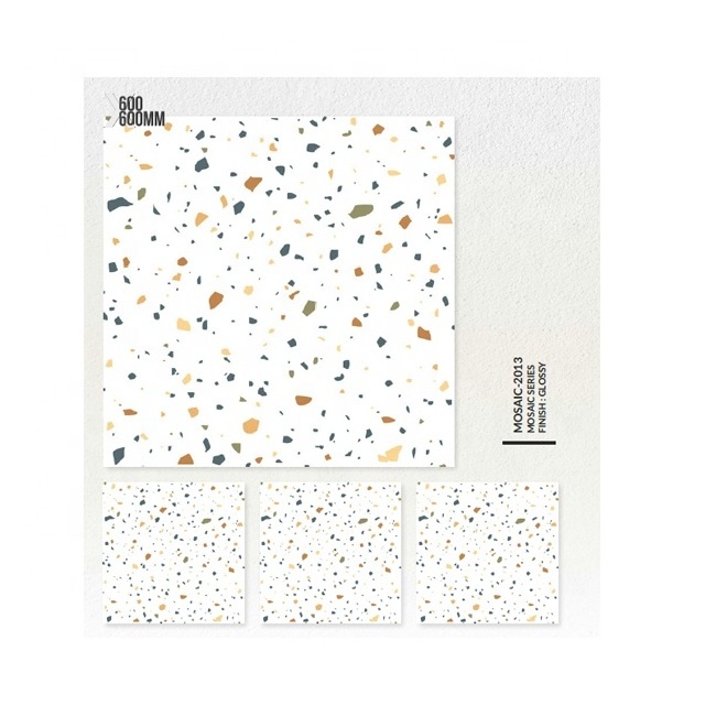 Cheap price cement terrazzo stone concrete tile porcelain floor mosaic tiles 600X600 mm