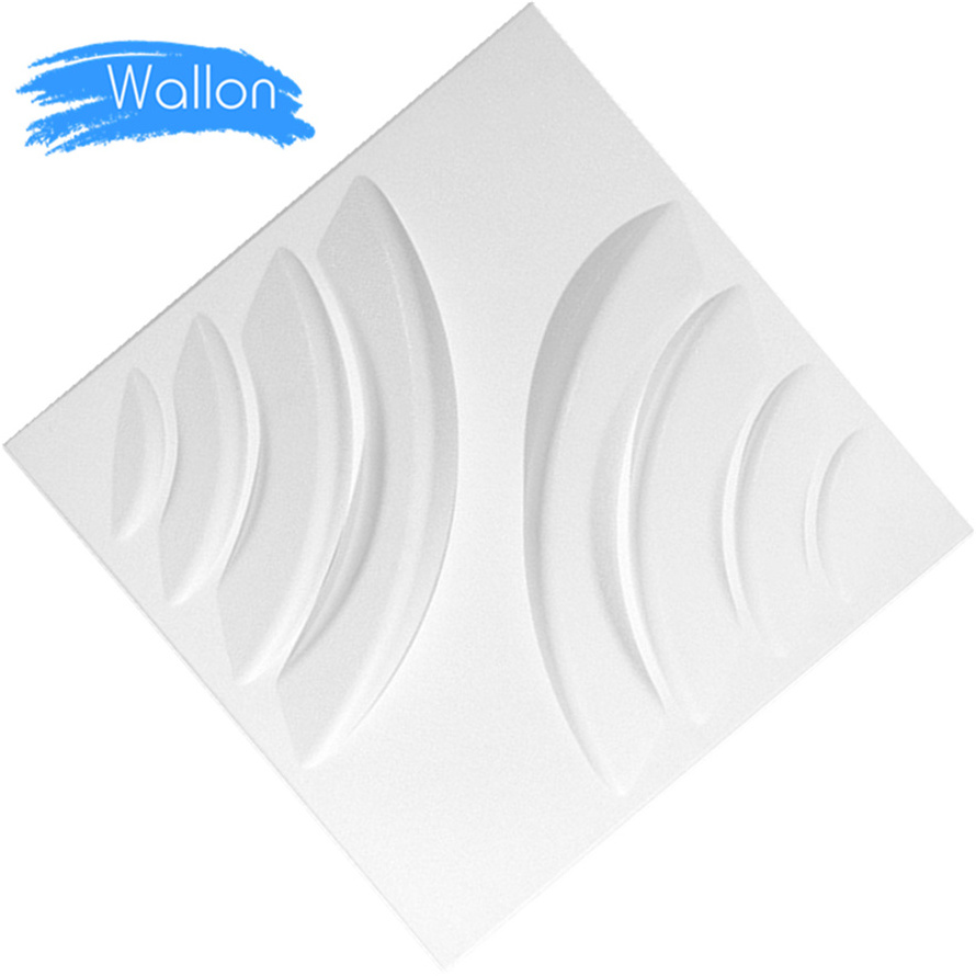 3D Wall Panel Interior Decor Board, Matte White, 19.7