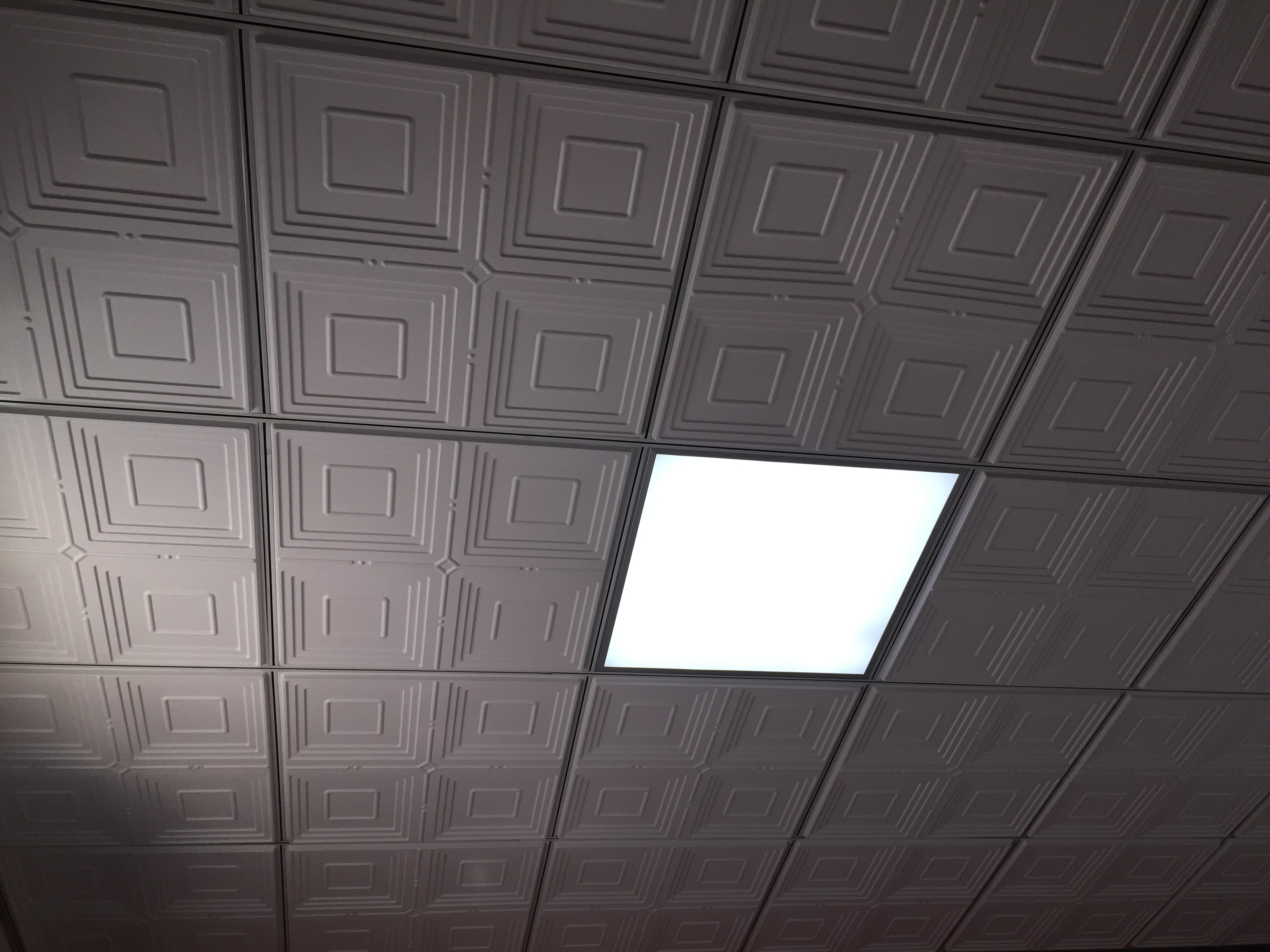 3D Drop Ceiling and Wall Tiles  Ultra-Thin 2x2 Lay-in PVC in Matte White for use in Any 24 x 24 Ceiling Grid System