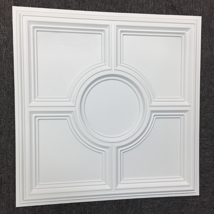 3D Drop Ceiling and Wall Tiles  Ultra-Thin 2x2 Lay-in PVC in Matte White for use in Any 24 x 24 Ceiling Grid System