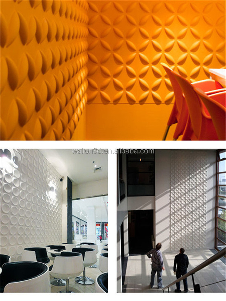 Plant fiber hotel decoration brick effect pvc 3d wall panels