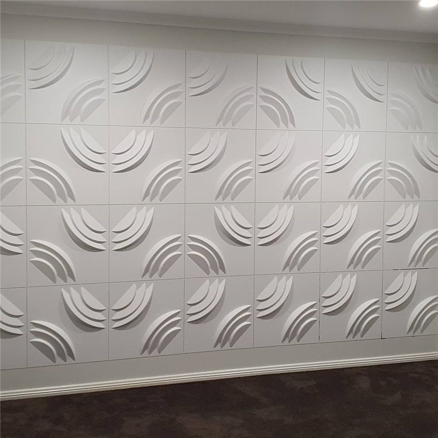 3D Wall Panel Interior Decor Board, Matte White, 19.7