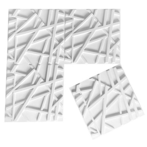 PVC 3D Wall Panel Geometric Crossing Lines for Residential and Commercial Interior Decor Matt White