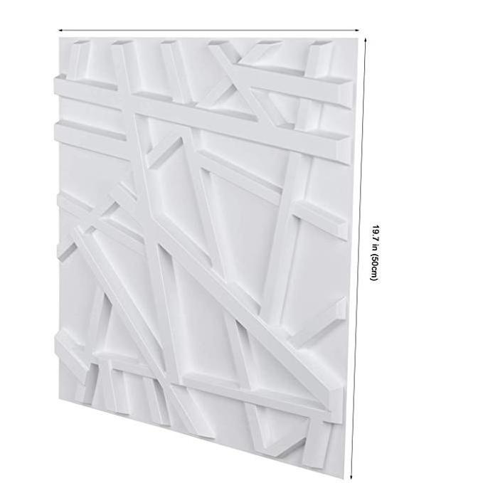 PVC 3D Wall Panel Geometric Crossing Lines for Residential and Commercial Interior Decor Matt White