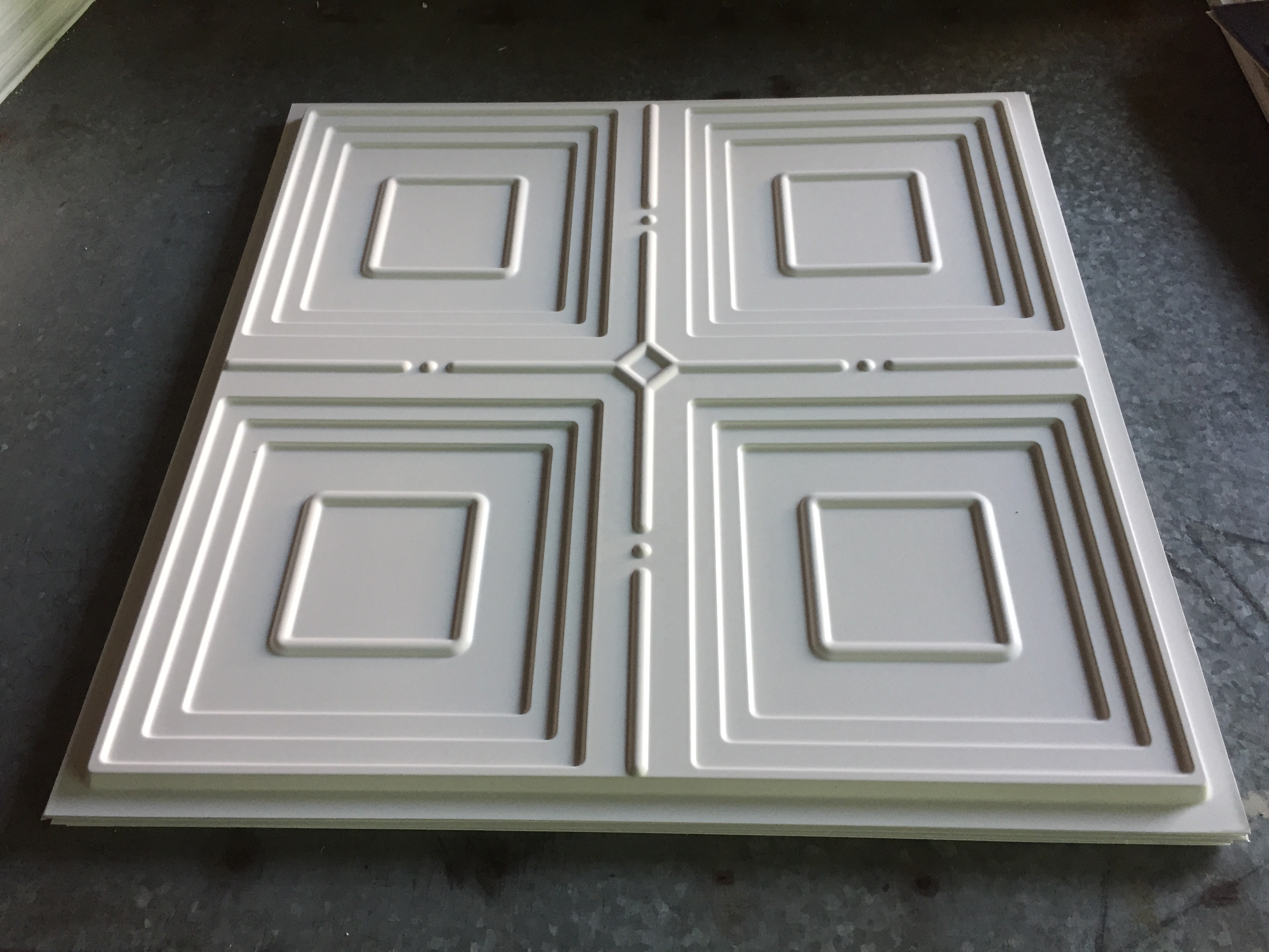 3D Ceiling Tiles Ultra-Thin Feather-Light 2x2 Glue Up PVC Wall Panel White