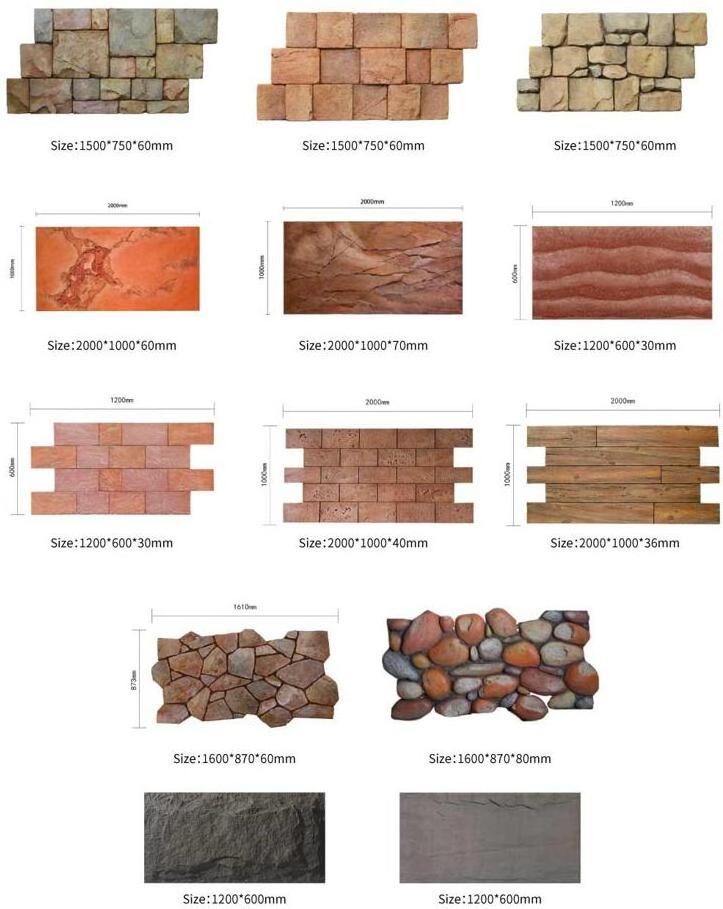 FPC Panel Stone Column Wraps Decorative Artificial  Veneer Stone Faux PU Rock 3D Wall Panels