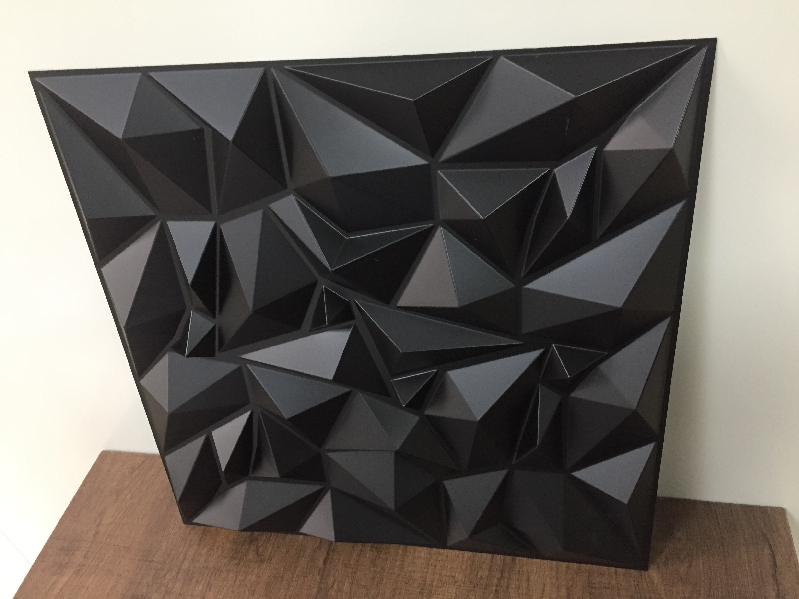 PVC 3D Wall Panel Diamond for Interior Wall Decor in Black, Wall Decor PVC Panel, 3D Textured Wall Panels