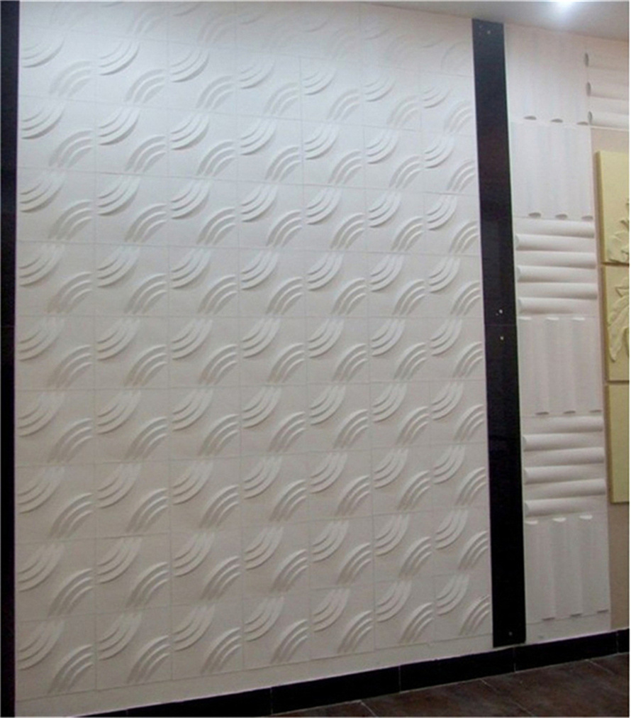 3D Wall Panel Interior Decor Board, Matte White, 19.7