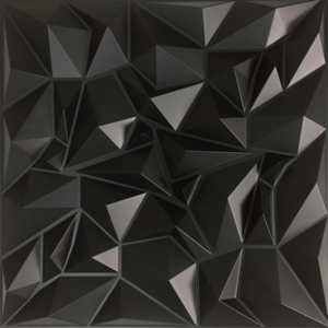 PVC 3D Wall Panel Diamond for Interior Wall Decor in Black, Wall Decor PVC Panel, 3D Textured Wall Panels