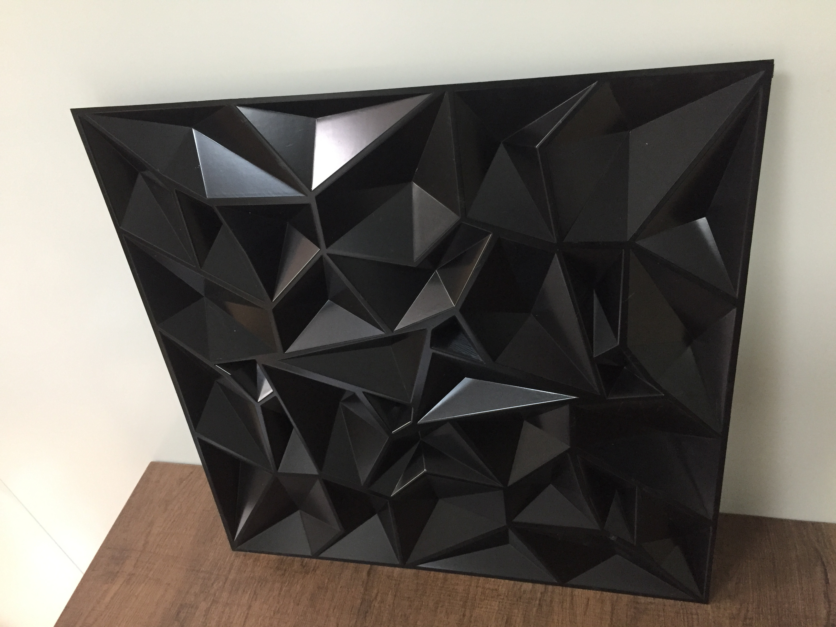 PVC 3D Wall Panel Diamond for Interior Wall Decor in Black, Wall Decor PVC Panel, 3D Textured Wall Panels