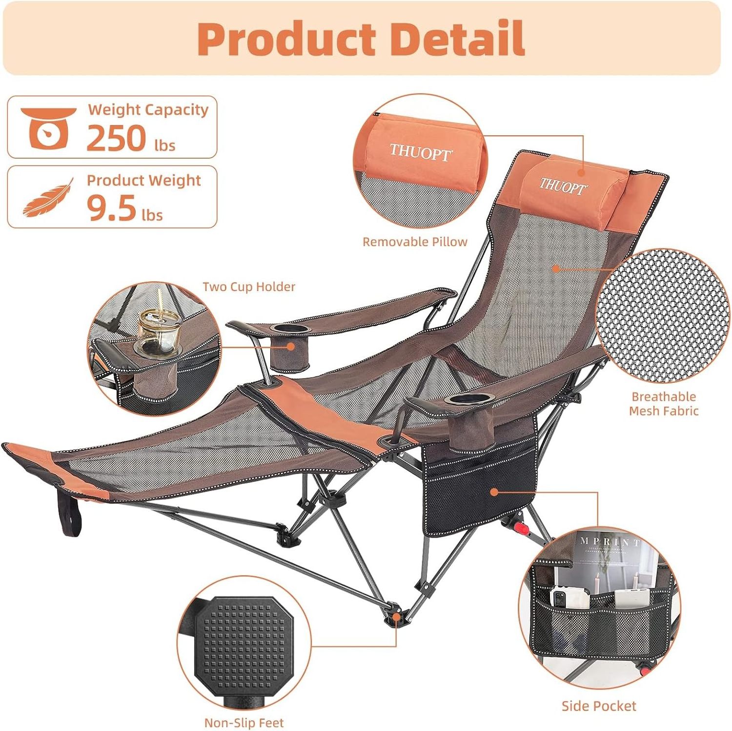 Folding Outdoor Lawn Camping Chairs Portable Camping Chair Ultralight Lightweight Comfy Camp Chairs for Adults