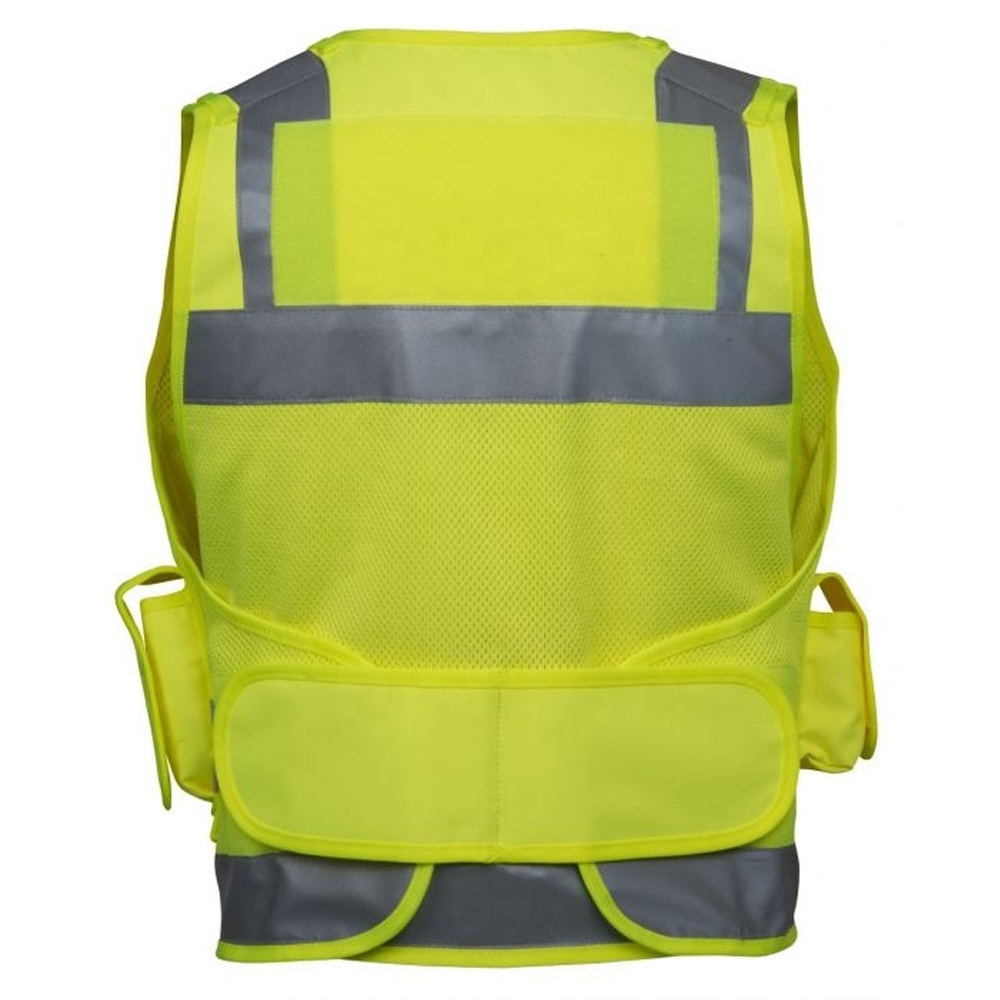 2023 Popular Safety Multi Pocket Security Vest Black Reflector Personal Protective Vest Fully Customized Reflective Vest