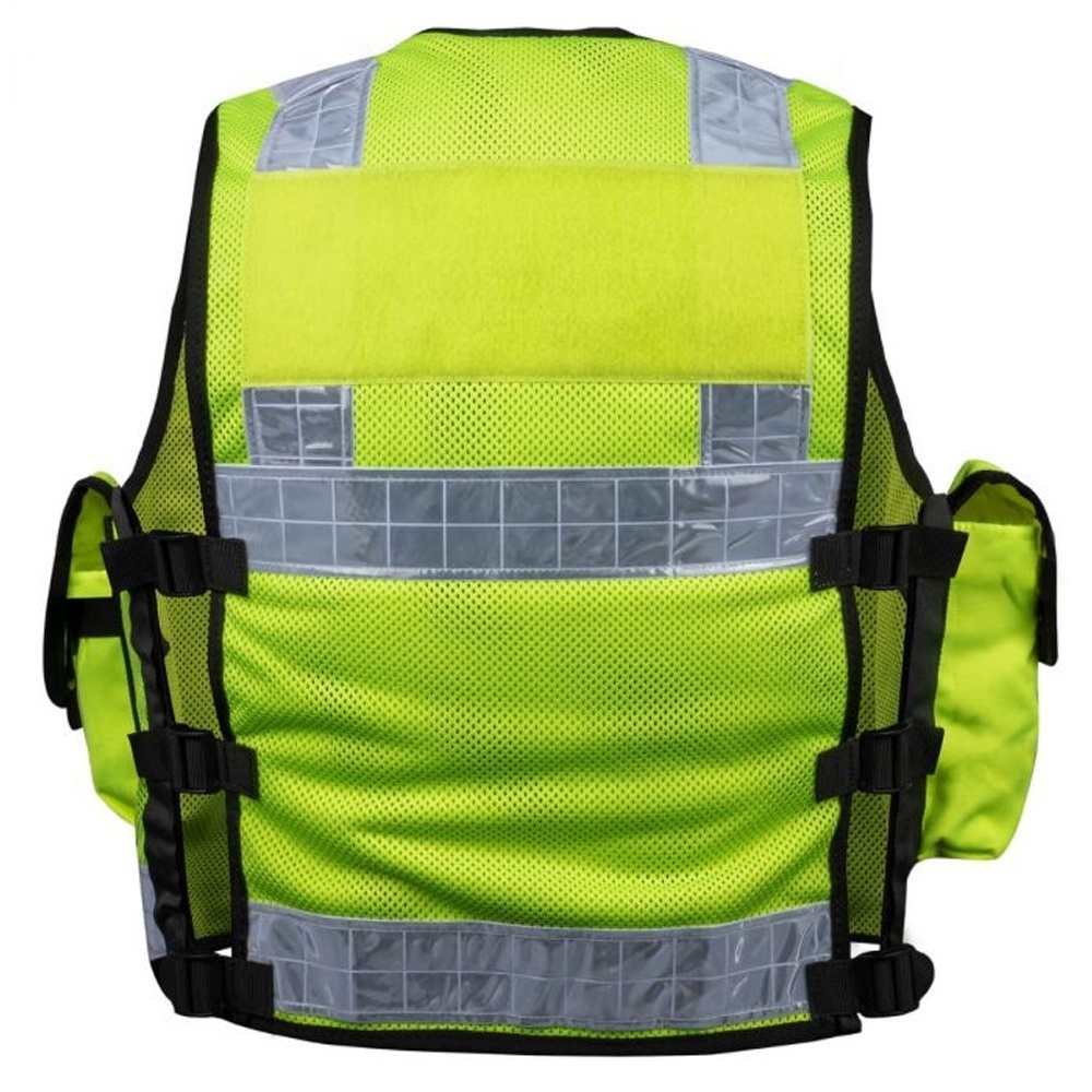 Quality Manufacturer Wholesale Best Orange Green Black LED Lights Vest High Visibility Jacket Engineer Safety Reflector Vest