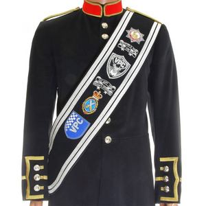 OEM/ODM Customized Baldric Sash Cadet Pipes & Drums Hand Embroidered Sash Wholesale Drum Major Sash Musical Band Doublet Uniform