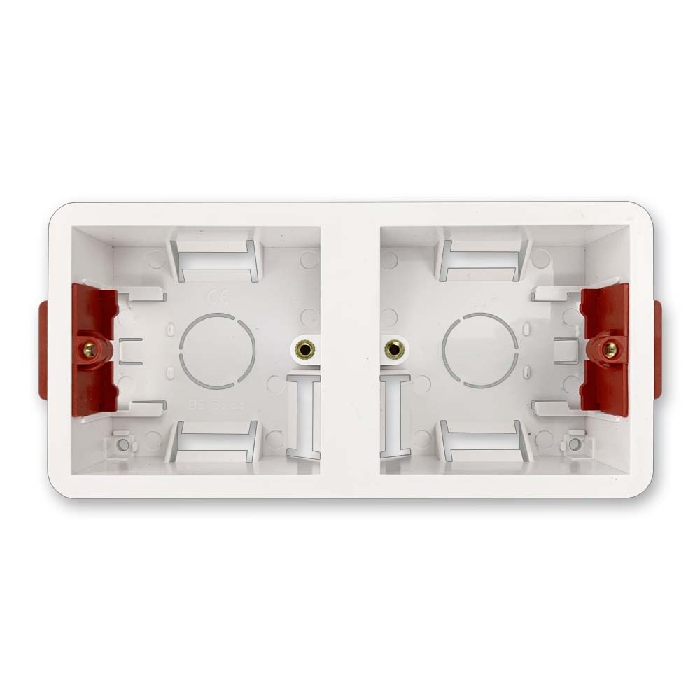 2 Gang Dry Lining Box For Gypsum Board Plasterboard Drywall 35mm Depth Wall Switch Box Wall Socket Cassette