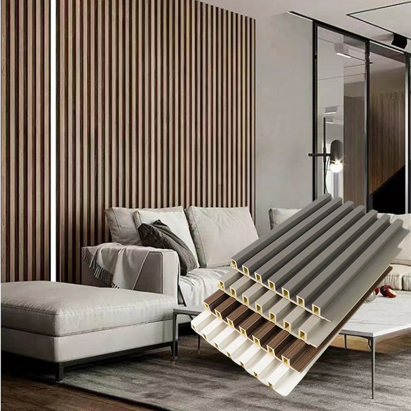 Hot Sell Indoor Bamboo Wood Fiber Wallboard WPC Wall Panel 3D Fluted Grating House Decoration