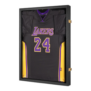 Large Sport Lockable Jersey Frame Display Case with 98% UV Protection Acrylic and Hanger for Baseball Basketball Football Shirt