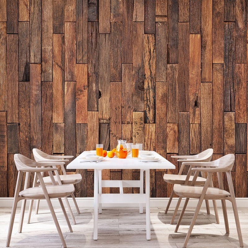 Dark wood veneer texture wood pattern self-adhesive wallpaper