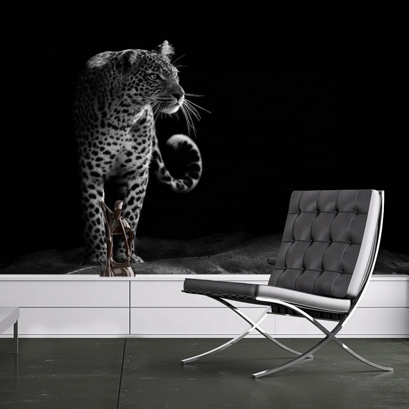 Minimalist 3D leopard animal wallpaper sofa porch background wall mural