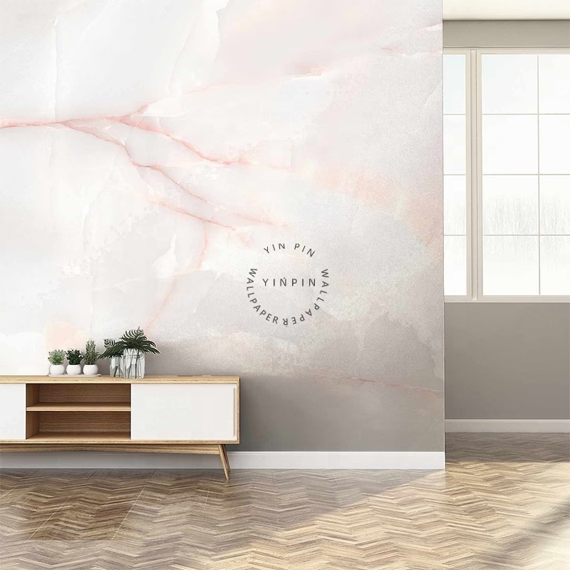 Pink marble texture peel and stick mural photo wallpaper