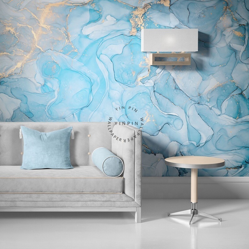 Modern aqua marble texture self adhesive 3d mural photo wallpaper