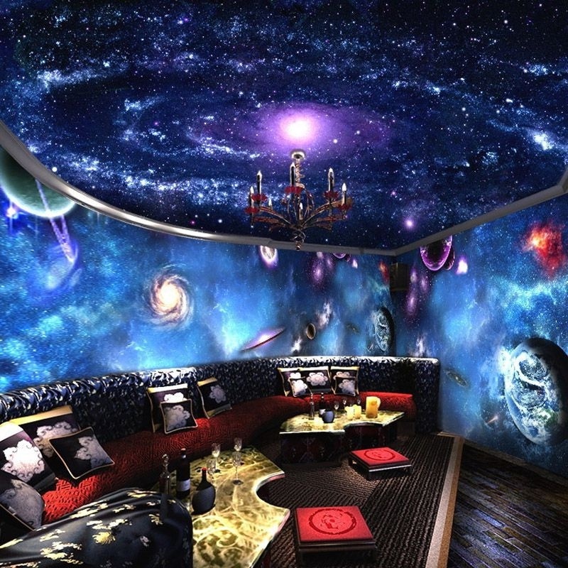 Starsky Galaxy Universe theme 3d Wallpaper mural vinyl ceiling wall paper house decor