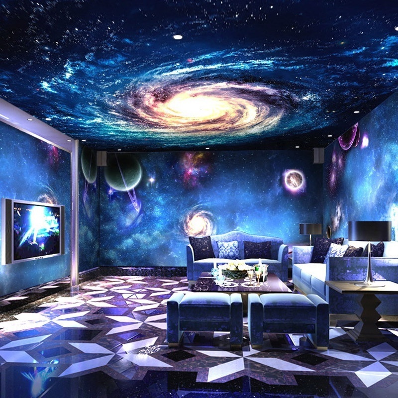 Starsky Galaxy Universe theme 3d Wallpaper mural vinyl ceiling wall paper house decor