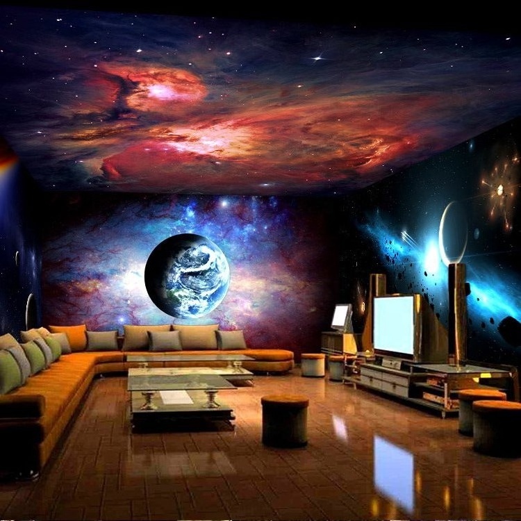 Starsky Galaxy Universe theme 3d Wallpaper mural vinyl ceiling wall paper house decor