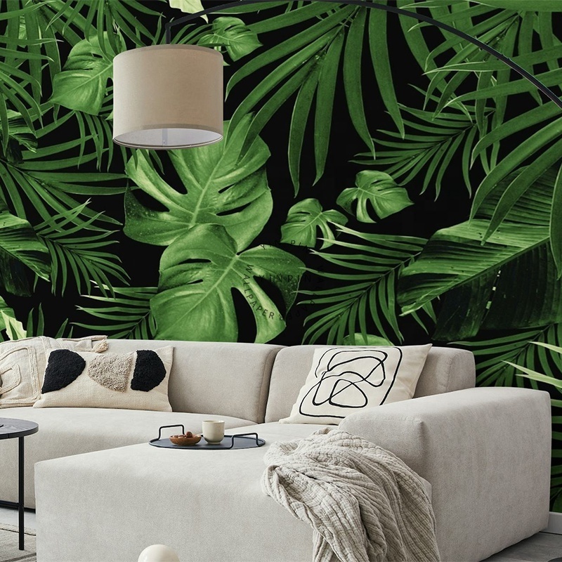 Night jungle leaves wall paper home decoration peel and stick wallpaper