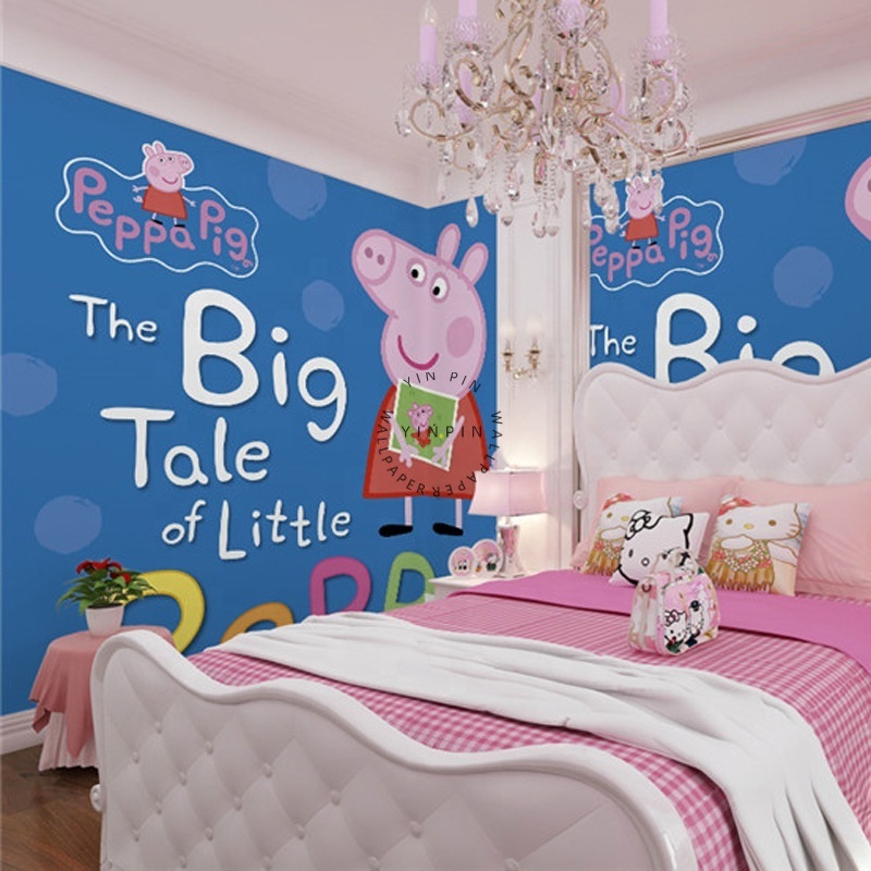 Peppa cartoon Children's Room peel and stick wallpaper