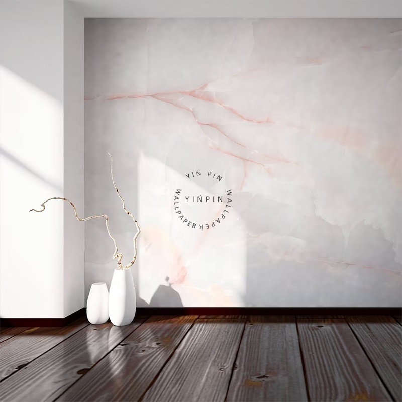 Pink marble texture peel and stick mural photo wallpaper