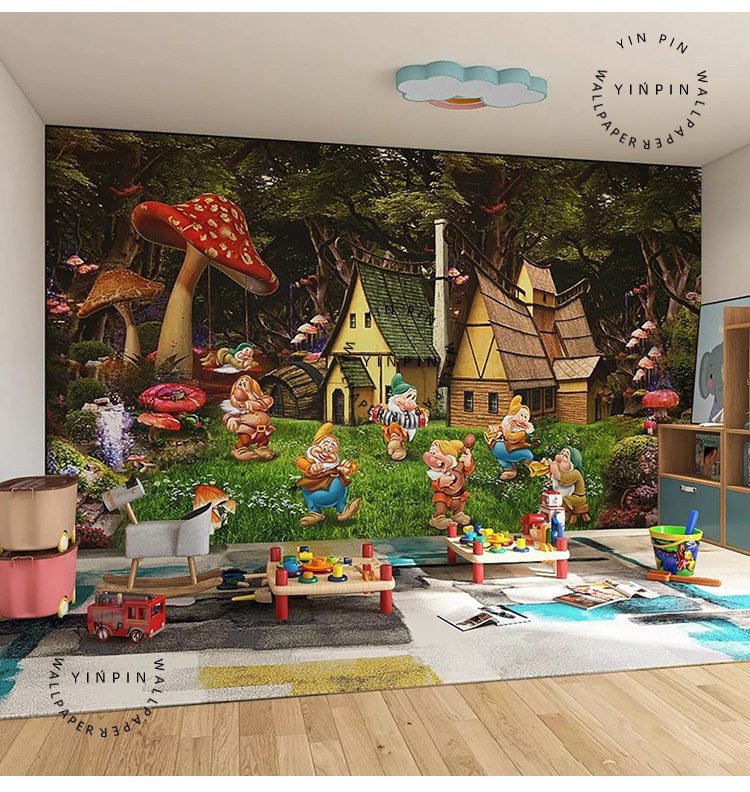 Cartoon fairy  children's room decoration interior 3d wallpaper photo mural